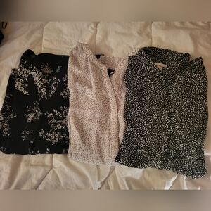 Bundle of three (3) Women's XL Loose Fitting Floral Blouses, EUC